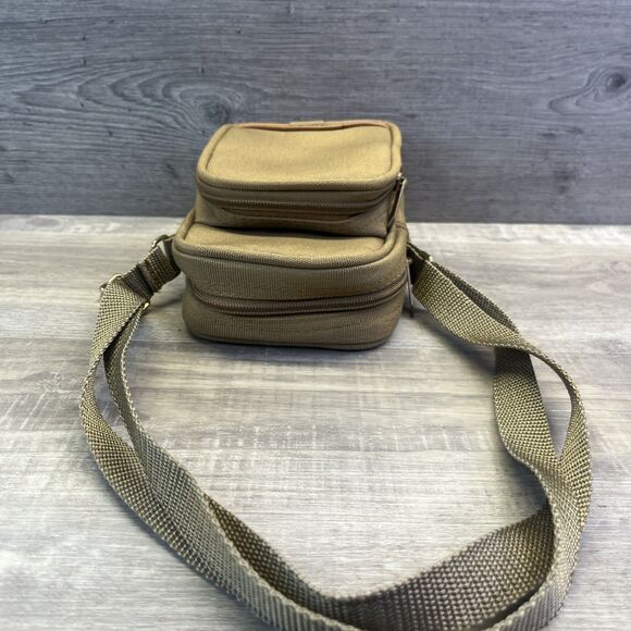 MacGregor Small Camera Bag Padded with Adjustable Strap Khaki, 2 Zip Compartment - Picture 3 of 8